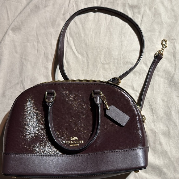 COACH Brown Patent Leather Mini Sierra Satchel - Picture 4 of 4